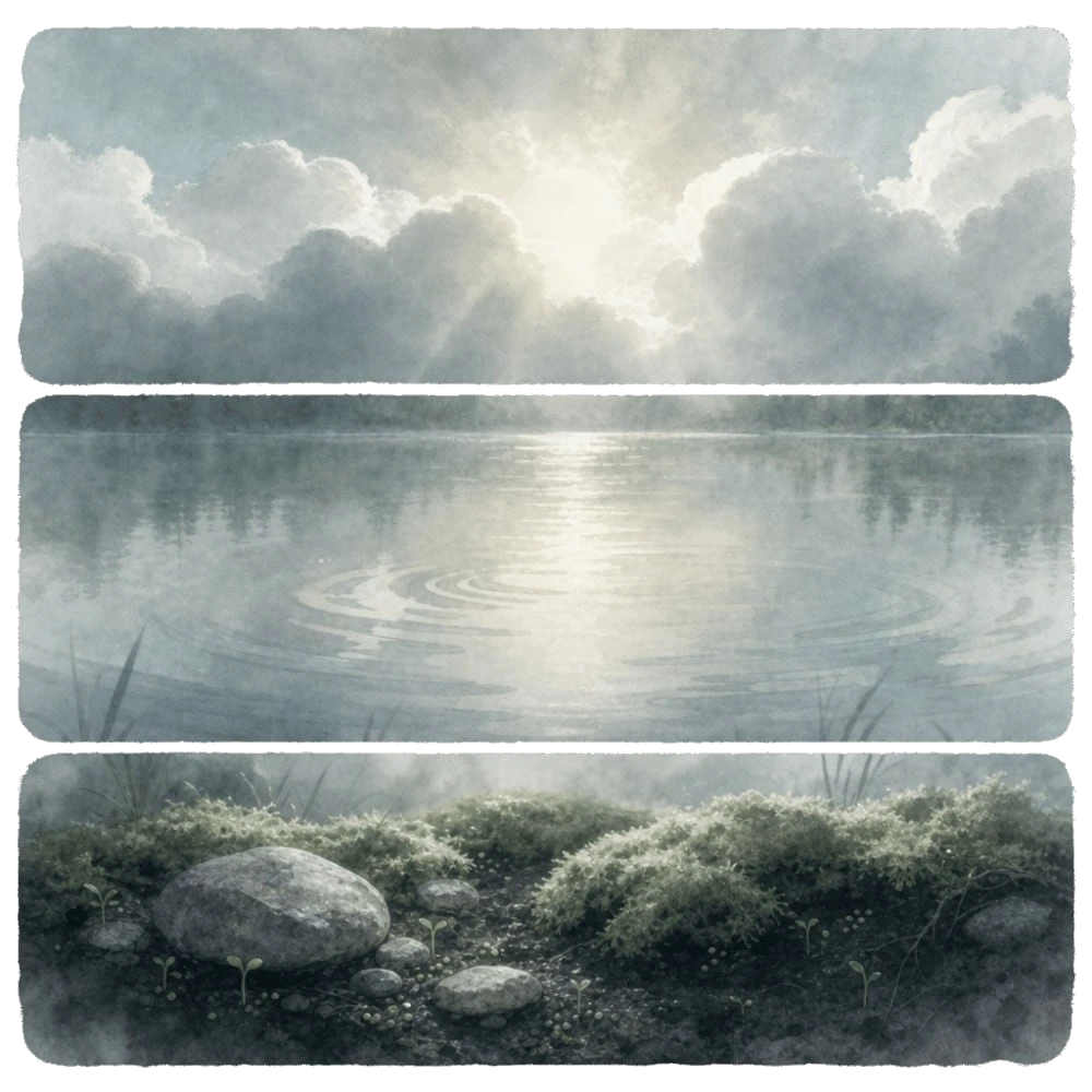 Sunlight, water and new life in nature